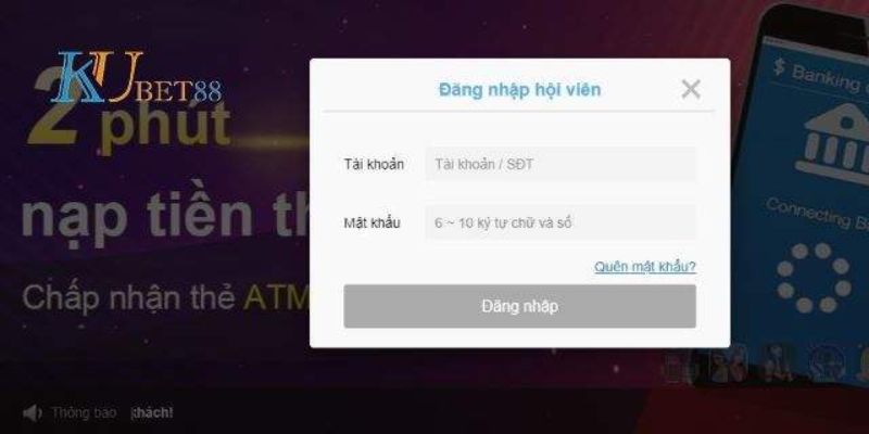 Điều kiện để đăng nhập tài khoản nhà cái KUBET88 