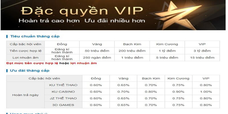 Thưởng nạp lại VIP - Ưu đãi cho khách hàng VIP Kubet88