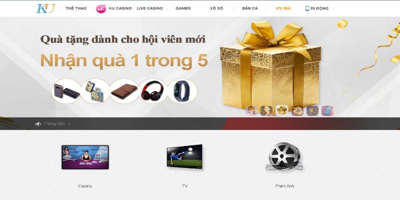 Khuyến mãi Kubet88 nhận quà 5 trong 1