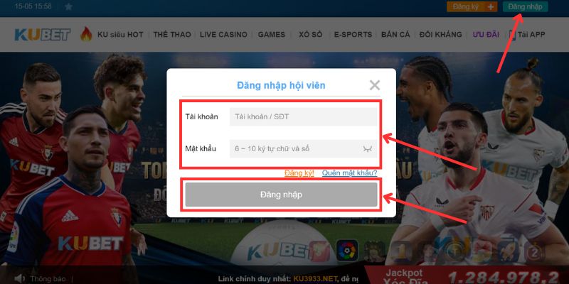 Đăng nhập Kubet88 với 2 bước